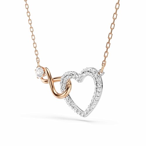 Swarovski Infinity Heart Jewelry Collection, Necklaces and Bracelets, Rose Gold & Rhodium Tone Finish, Clear Crystals - color: Pendant Necklace