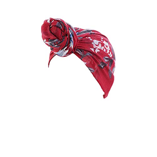 Qianmome Womens Big Flower Turban Beanie Elegant Cap Head Wrap Stretch Long Hair Scarf Headscarf - color: 4pieces-25-style 1