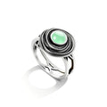 Mulit Circle Cross Lines Thick Top Jade Gem Ring,Silver Plated Cocktail Party Ring,Statement Ring Jewelry Gift for Women - color: RIng_C jadeite