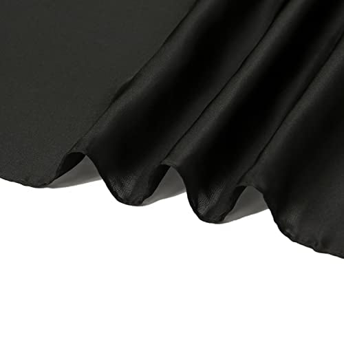 RIIQIICHY 35 Inch Head Scarf for Women Hair Scarf Like Silk Scarf Square Scarf Bandanas for Women - color: Black