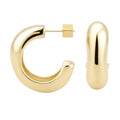 RENAIZ Bold Statement Hoop & Stud Earrings for Women – 14K Gold & Rhodium Plated Maximalist Jewelry, Chunky Geometric Boho Earrings, Hypoallergenic Non-Tarnish Trendy Gift - color: Yellow Gold, style: Thick Cylinder