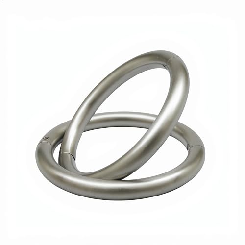 Stainless steel lockable cuff bracelets with removable O ring - color: Brushed Silver, size: 70MM X 60MM