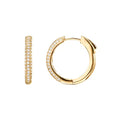 PAVOI 14K Gold Plated 925 Sterling Silver Posts Cubic Zirconia Hoop Earrings for Women | Halo CZ Gold Huggie Hoops - color: Yellow Gold, size: 20 Millimeters