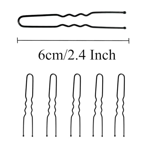 330 Count U Shaped Hair Pins for Buns, YINGFENG 2.4 inch Bun Pins Black Hair Pins for Women Girls with Storage Box, Hair Accessories for All Hair Types - color: Black(2.4Inch)