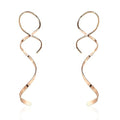 Handmade Spiral Threader Earrings Sterling Silver Hypoallergenic Twisted Pull Through Drop Dangle Earrings for Women - Silver & Gold - color: Long Rose Gold