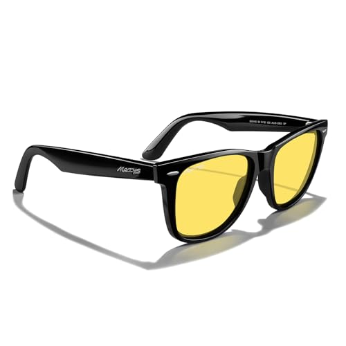 MERRY'S Classic Square Shape Polarized Sunglasses for Womens Mens Retro Designer UV400 Sun Glasses S6140 - color: Black Frame/Night Vision Lens