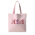 Jesus Tote Bag, Christian Tote Bags for Women, Religious Reusable Grocery Bags - color: Pink