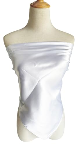 vabovin Satin Head Scarf for Women Solid Color, 35×35 in | Silk Feel Neckerchief, Hair Scarf, Fashion Bandana, Headscarf, Headband, Hair Wrap Sleeping, Daily Fashion Styling - color: 210 White