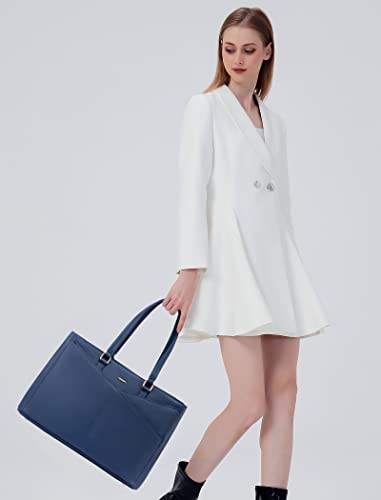 LOVEVOOK Laptop Tote Bag for Women 15.6 Inch Waterproof Leather Computer Bags Women Business Office Work Bag Briefcase,Navy Blue - color: Navy Blue 15.6 Inch, size: 15.6 inch