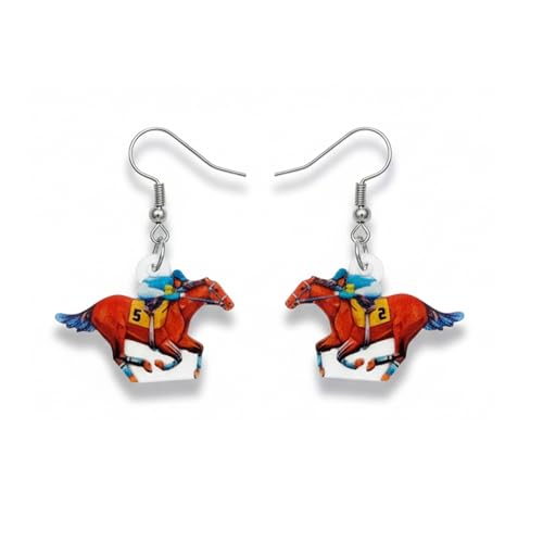 ROSTIVO Running Horse Earrings For Women – Equestrian Jewelry for Derby Day, Horse Racing Events, and Sports Fans