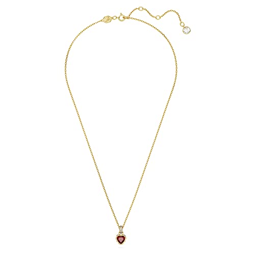 Swarovski Chroma Crystal Earring Collection, Gold Tone Finish Setting - color: Red Crystal Heart Shaped