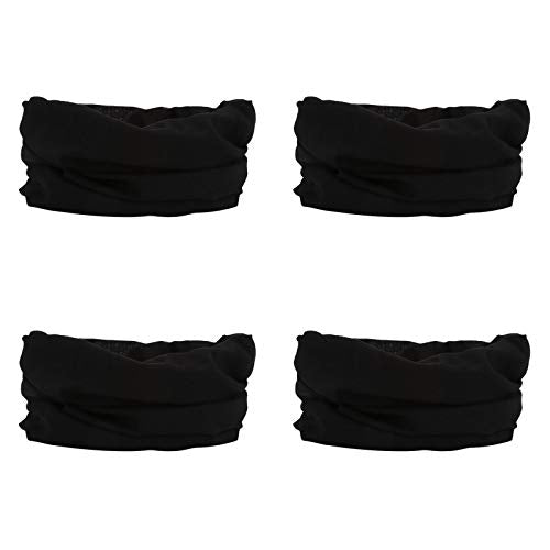 4 Headband Bandana Balaclava Half Face Mask Shield Head Hair Scarf Neck Gaiter Hat Multipurpose For WoMen Men Breathable Reusable Washable Black - color: 4x Black Face Mask