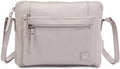 Leather Crossbody Bags for Women Small Soft Genuine Pebbled Sling Shoulder Handbag Crossover Purse with Full Adjustable Strap (Ice Grey Nappa) - color: Ice Grey Nappa