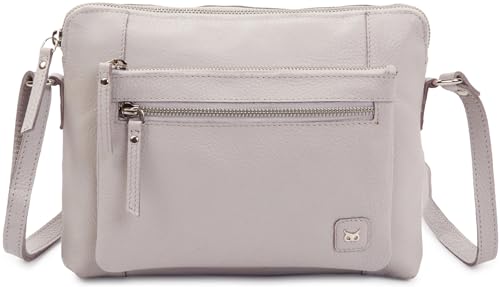 Leather Crossbody Bags for Women Small Soft Genuine Pebbled Sling Shoulder Handbag Crossover Purse with Full Adjustable Strap (Ice Grey Nappa) - color: Ice Grey Nappa