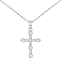 14K Gold Plated Cross Pendant Necklaces for Women Trendy, Dainty Choker CZ Cross Necklace Non Tarnish,Simple Tiny Cross Necklace for Jewelry Gifts - style: Bubble Platinum