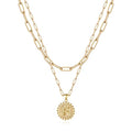 Yoosteel Layered Initial Necklaces for Women Trendy - 14K Gold-Plated Dainty Layering Paperclip Chain Coin Initial Necklace Jewelry Gifts for Women Mom Wife Teen Girls - color: Gold, style: F