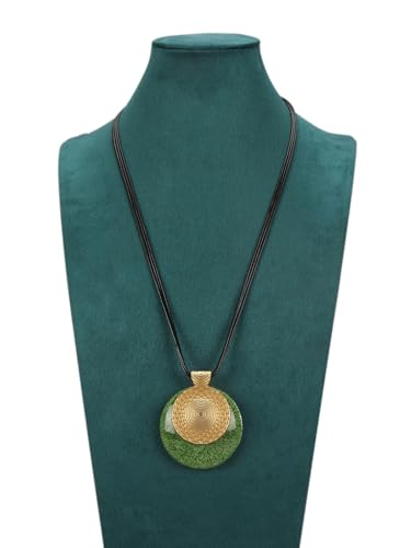Leather Necklace for Women Vintage Boho Necklaces Black Cord Choker With Pendant Casual Chunky Leather Necklace Trendy - style: Adjustable Leather Necklace