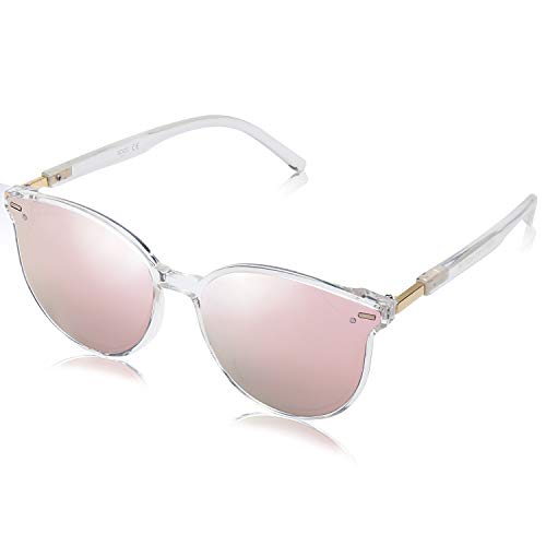 SOJOS Sunglasses Womens Trendy 2025 Classic Round Retro Vintage Shades Large Frame Sunnies SJ2067 - color: Clear