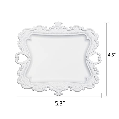 (2 Pack) Vintage Small White Ring Dish, Birthday & Wedding Gifts for Women，Wedding Ring Tray - White - color: White (2 Pack)