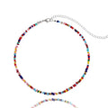 Tgirls Boho Choker Necklace Chain Rice Beaded Necklaces Seed Bead Necklace Accessory for Women - color: colorful 5