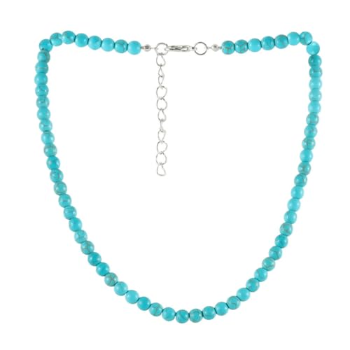 Pingyongchang Boho Layered Western Turquoise Necklaces for Women Vintage Stone Beaded Chokers Butterfly Catus Chain Country Concert Cowgirl Cowboy Jewelry Holiday Gifts - style: F 6MM 1