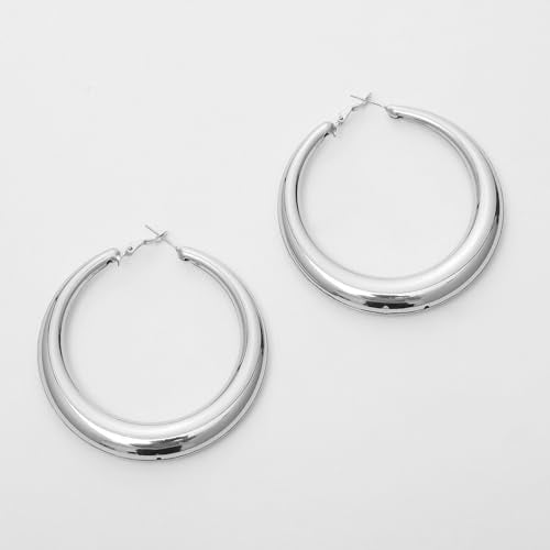 Large Hoop Earrings Lightweight Chunky Earrings for Women Chunky Earrings Big Hoop Earrings for Wedding - style: Hoop-S-02