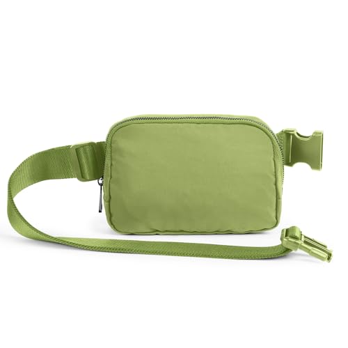 ODODOS Unisex Mini Belt Bag with Adjustable Strap Small Fanny Pack for Workout Running Traveling Hiking, Olive - color: Olive
