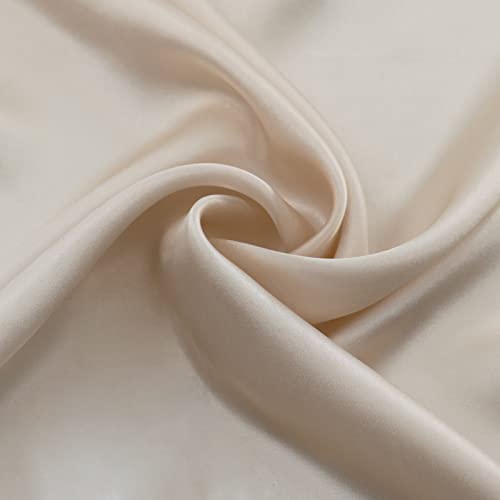 Ciormis 100% Mulberry Silk Scarf-Women's 21''/27''Square Silk Hair Head Scarf Neckerchief with Gift Packaged - color: 21''x 21''-style 06-champagne