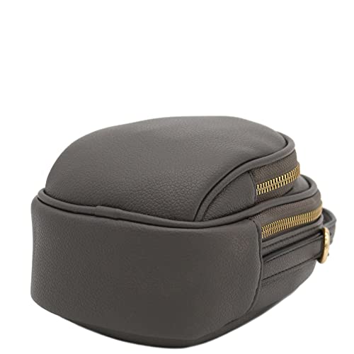 FashionPuzzle Two Compartment Mini Crossbody Bag | Two Compartment - color: Dark Grey