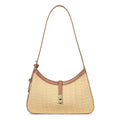 CLUCI Shoulder Bag for Women, Summer Purses for Women, Straw Handbag Hobo Bags Crossbody Purse with Adjustable Strap Apricot with Brown - color: A-straw-small
