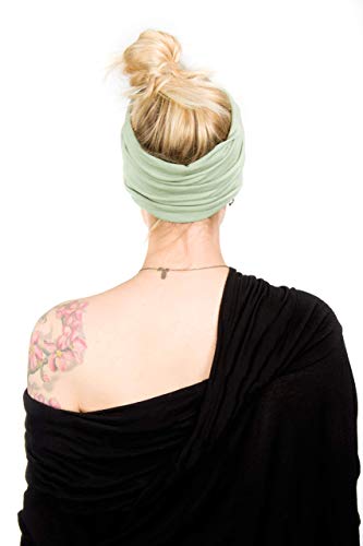 Twist Headband Extra Wide Scrunch Turban (Sage Green) - color: Sage Green