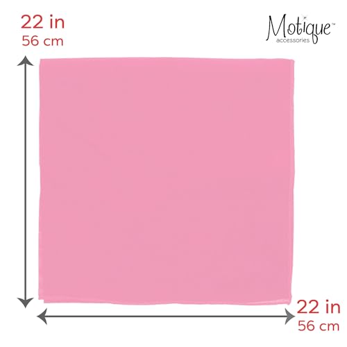 Motique Accessories Solid Color Bandana - Set of 6 Bandannas - color: Pink