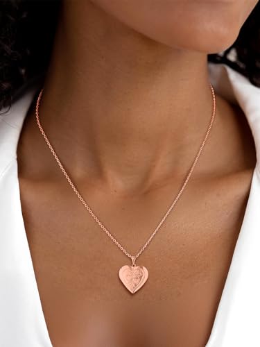 U7 Women Locket Necklace Platinum 14K Gold Photo Lockets that Hold Picture,Chain 20 Inch Personalized Gift Custom Love Heart Image Necklaces - color: 03# Rose Gold*2 Heart