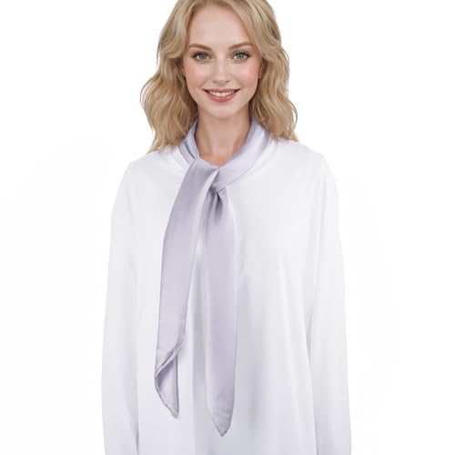 RIIQIICHY 35 Inch Head Scarf for Women Hair Scarf Like Silk Scarf Square Scarf Bandanas for Women - color: Blue-grey
