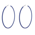 6cm Colorful Hoop Earrings - Lightweight Hypoallergenic Gift - color: Blue