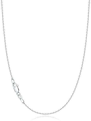 Jewlpire 18k Gold Plated 925 Sterling Silver Chain Necklace for Women, 1.1mm Cable Chains Necklace Thin & Dainty & Sturdy Women's Chain Necklaces, 14/16/17/18/20/22/24 Inches - color: 925 Sterling Silver, size: 20 Inch