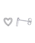 PAVOI 14K Gold Plated 925 Sterling Silver Stud Earrings for Women - Dainty Geometrical Bar Triangle Heart Earrings - Valentines Day Trendy Jewelry - style: Heart Outline