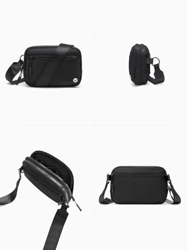 WESTBRONCO Small Crossbody Bags for Women Nylon with Adjustable Strap, Zipper Crossbody Purse, 1L Shoulder Bag for Travel - color: Black