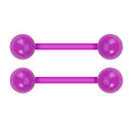Forbidden Body Jewelry Nipple Rings, Tongue Rings, Nipple Piercing Jewelry, Nipple Jewelry, Flexible Acrylic Barbell Set 14G 16mm (5/8 Inch), 3 Pack - style: Purple