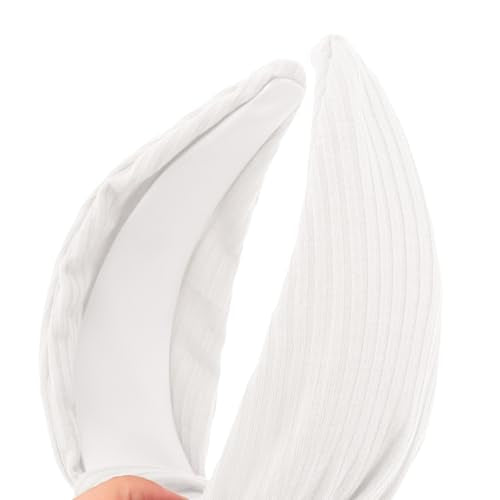 YISSION Wide Knotted Headbands for Women Non Slip Head Band White Headband Fashion Top Knot Hairband Hair Accessories for Women Girls - color: White