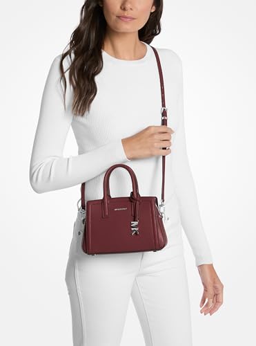 MICHAEL Michael Kors Laila Extra Small Crossbody - color: Silver-tone Hardware/Embossed Goat Leather/Oxblood