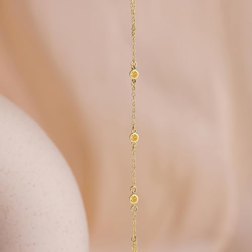 Gokeey Gold Hand Chain Bracelet for Women Trendy, Dainty 14k Gold Plated Ring Bracelet Hand Chain Finger Ring Slave Cuff Bracelet Cubic Zircon Hand Jewelry for Women Accessories - style: 3cz hand chain-Nov