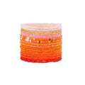 Boho Stackable Seed Beaded Bracelets for Women 18-20Pcs Colorful Handmade Multilayered Rice Bead Bracelet Set Summer Beach Bohemian Jewelry Gift - color: B-Orange(larger)