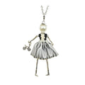 Crystal Paris Doll Necklace for Women, Handmade Cute Dress Long Chain Pendant Necklace Prom Costume Jewelry - style: 08