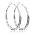EXGOX Sterling Silver Hoop Earrings - Hypoallergenic, Lightweight, Chunky, 14K Real Gold Plated, Big Large Hoops for Women - color: Chunky&Silver hoop 70mm