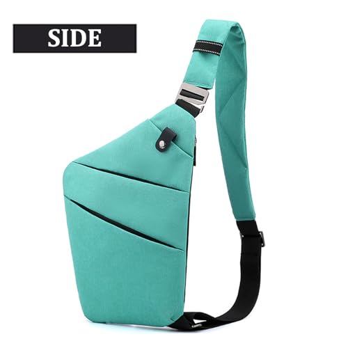 Crossbody Travel Bags for Women, Anti Theft Proof Safe Slim Sling Travel Purses, Personal Flex Shoulder Bag for Men Women - color: Green, size: Left Shoulder
