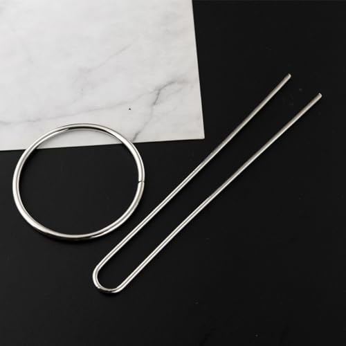 UKCOCO 4 Sets U-shaped Metal Hair Fork Hairpin for Women Smooth Double-prong Hair Stick Bun Holder Gold and Silver Styling