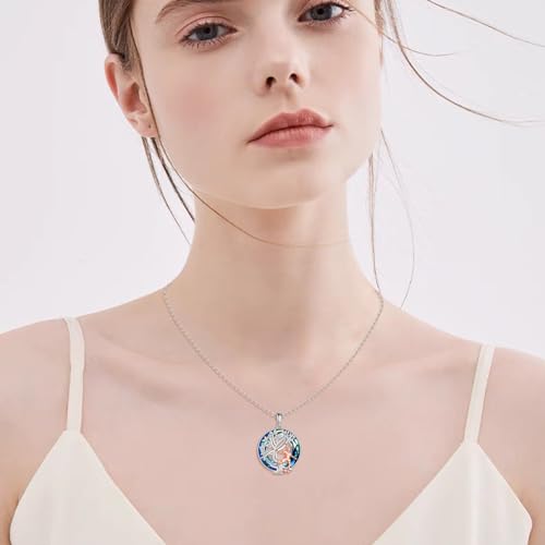 YFN Tree of Life Necklace Sterling Silver Crystal Jewelry Graduation Birthday Gifts for Women - color: Soccer