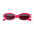 90s Sunglasses for Women Men Retro Small Oval Sunglasses - color: Hot Pink/Grey