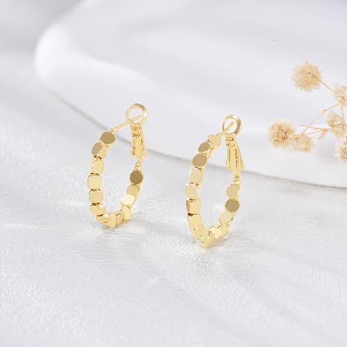 14K Gold Hoop Earrings for Women Gold Earrings for Women 14K gold Hoops Earring Jewelry Gifts - style: Textured Hoop